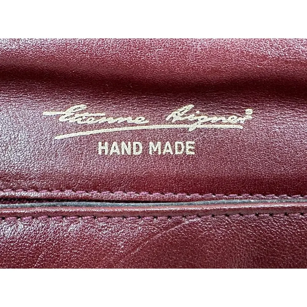 Vintage Etienne Aigner Burgundy Leather Envelope Clutch